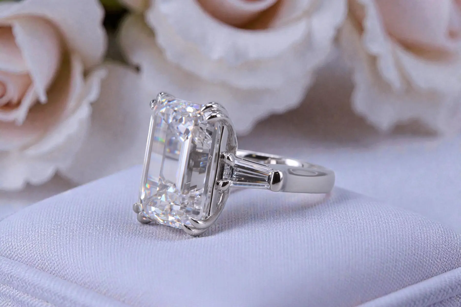 Lab-grown large diamond ring for Poway couples